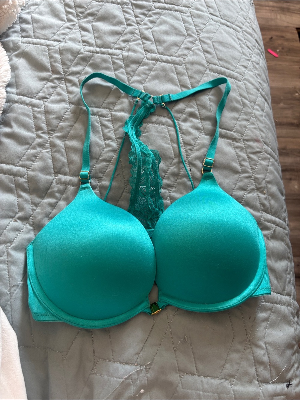 La SENZA Teal Lace Racerback Front-Close Bra
